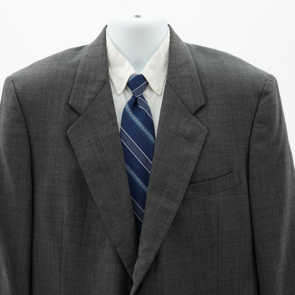 Hart Schaffner Marx Gold Trumpeter Worsted Wool Gray Birdseye Sport Coat‎ 42R